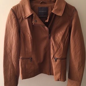 Faux leather moto jacket